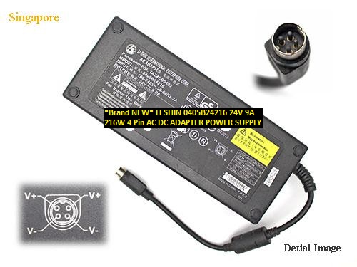 *Brand NEW*4 Pin AC DC ADAPTER 216W LI SHIN 24V 9A 0405B24216 POWER SUPPLY